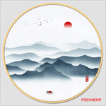 圆形山水画