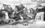 灰色新中式画 tif分层