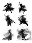 中国古风水墨武侠人物素材