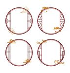 古典圆形窗花祥云