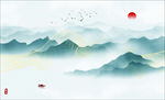 水墨山