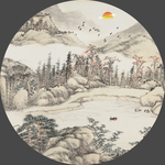 水墨山水画 禅意画 无框画
