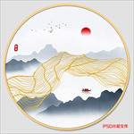 圆形水墨