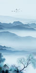 现代玄关中式山水 TIF分层