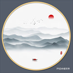 圆形山水