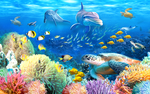 海底世界3D电视背景墙