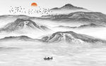 奢华中式意境山水 tif分层