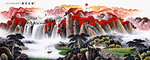 聚宝盆招财山水画