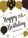 黑金生日派对迎宾牌