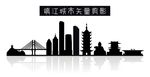 镇江城市矢量剪影