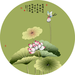 荷花花鸟画