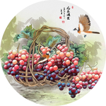 儿孙满堂葡萄画