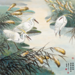 白鹭水墨画