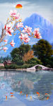新中式玄关山水画 tif分层