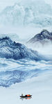 水墨玄关画山水画 TIF分层