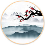 圆形山水画