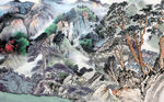 山水国画背景墙