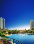 房地产园林湖景效果图