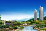 房地产园林湖景效果图