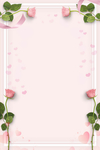 小清新玫瑰花海报边框