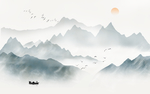 高清山水画 大型抽象意境山水画