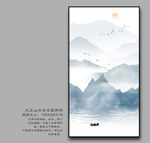 大型玄关水墨山水装饰画