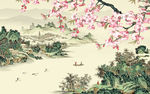 中式山水背景墙