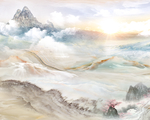 大理石纹山水背景墙