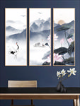 荷花山水背景墙