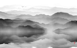 抽象意境水墨山水画