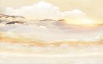 大理石纹山水花日出背景墙日光