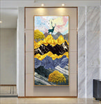 新中式现代山水抽象风景玄关画
