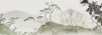 复古山水画背景墙古代山水画