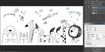 手绘欧式动物插画儿童房背景墙图