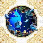 海洋世界金箔天顶壁画