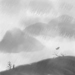 原创水墨风雨夜归人