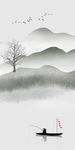 中式 玄关水墨画 TIF分层