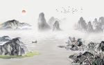 山水画背景墙