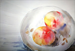 水彩手绘水蜜桃