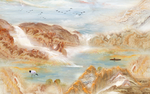 瀑布山水石纹