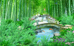 竹林流水背景墙