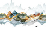 抽象山水水墨国画 TIF分层