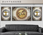 北欧复古三联画