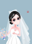 卡通婚纱美女