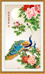 孔雀牡丹图