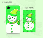 圣诞节可爱雪人手机壳设计