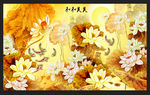 荷花背景墙