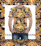 潮牌男装数码印花设计图案
