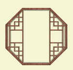 中式六边形装饰画边框素材
