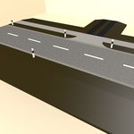 道路模型 绿化道路 鸟瞰模型